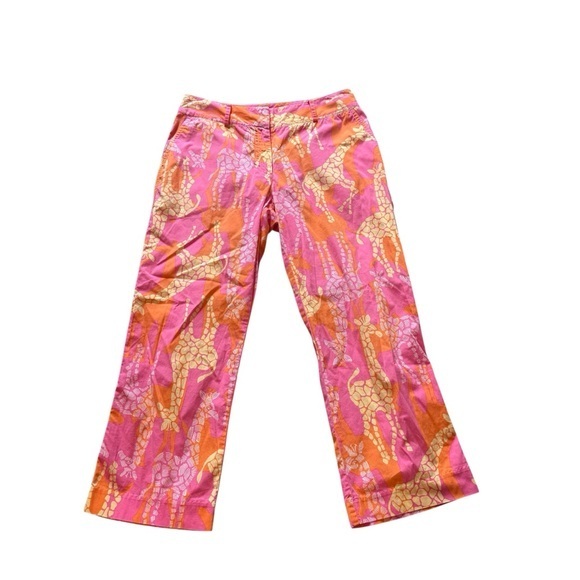 Lilly Pulitzer Pants - Lilly Pulitzer Pink Giraffic Park Pants – Size 4